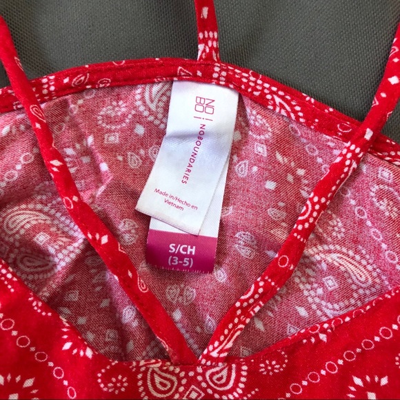 red and white No Boundaries tank top (small) - Picture 3 of 3